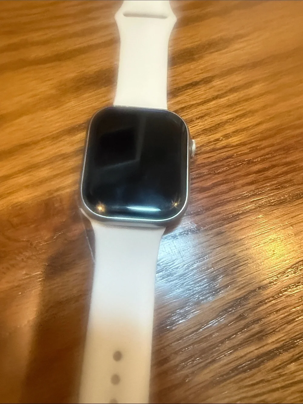 White Smartwatch with Silicone Band